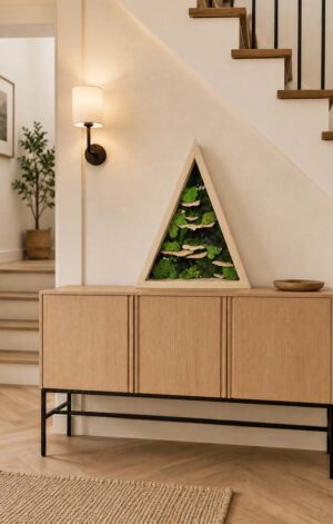 decoratiune cu muschi si licheni triunghi xcm