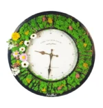 ceas decorativ de perete cu licheni si flori de primavara ce40prm Sy2.jpg