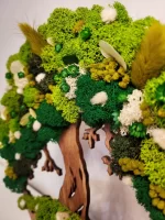 copacul vietii cu suport decorat cu licheni hortensie criogenata lagurus frunze voal gypshofili cp25lf Qln.jpg