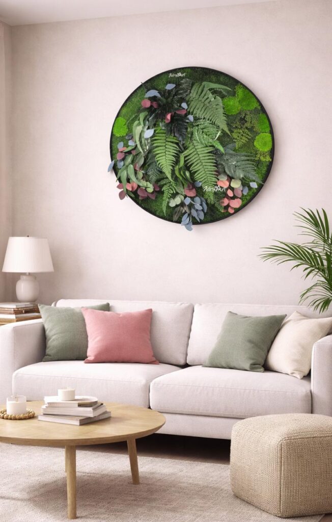 tablou licheni rotund cm living