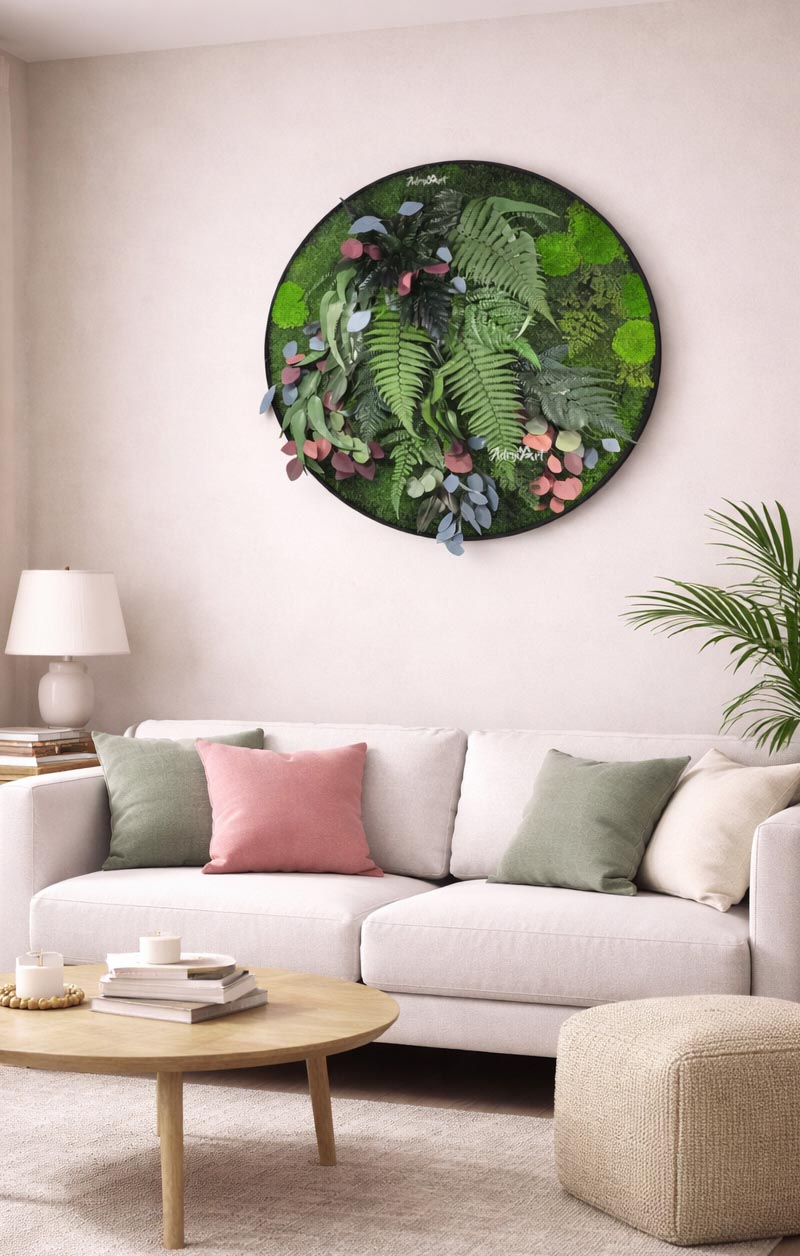 tablou licheni rotund cm living tablou licheni rotund cm living