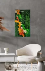 tablou orange touch decorat cu licheni stabilizati muschi plat si amaranthus tb60lmo 1 Y80.jpg