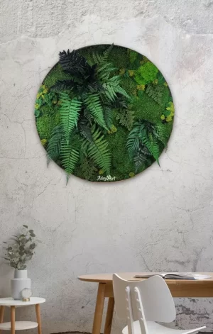 tablou rotund amazon fern decorat cu muschi licheni si ferigi stabilizate ta50amz Vzi.jpg