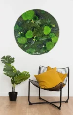 tablou rotund wildnature decorat cu muschi plat si plante stabilizate ta50wil RJ7.jpg