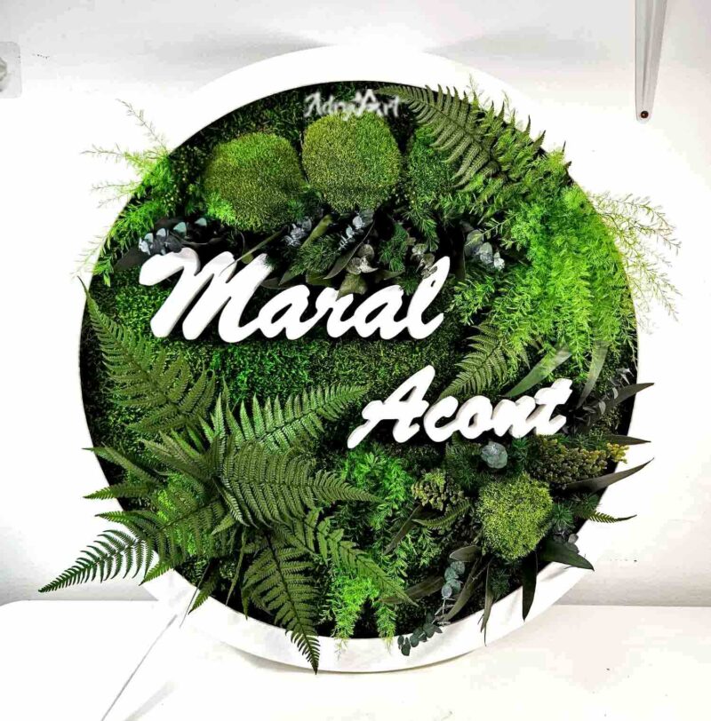 tablou rotund cu led si muschi3