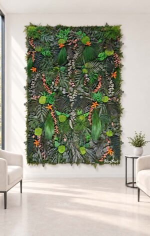 perete licheni si muschi decor tropical receptie
