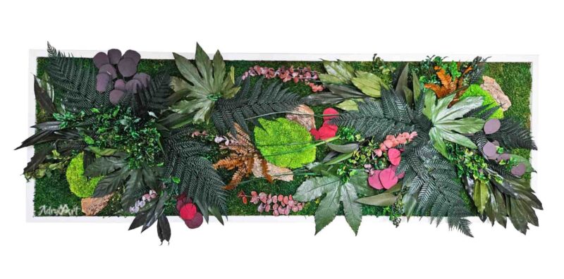 tablou natural colorfull cu plante stabilizate colorate2