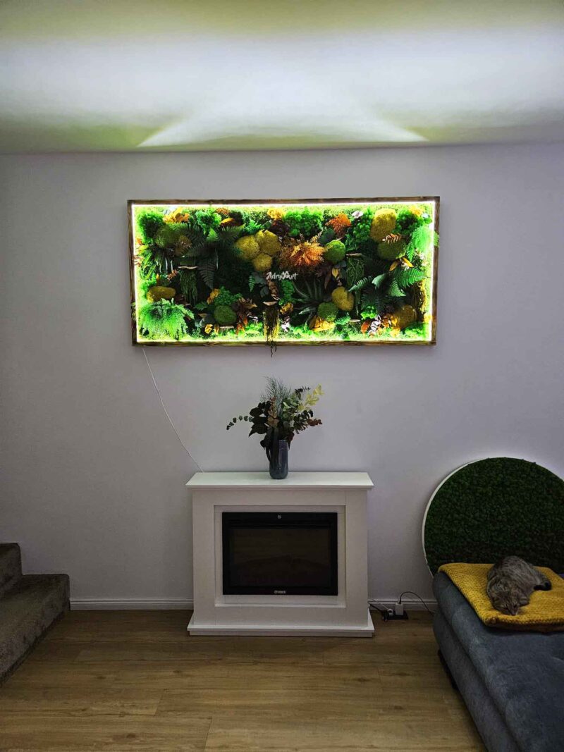 tablou lemn ars autumn cu licheni si muschi6