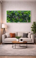 tablou cu licheni muschi si plante cu led integrat