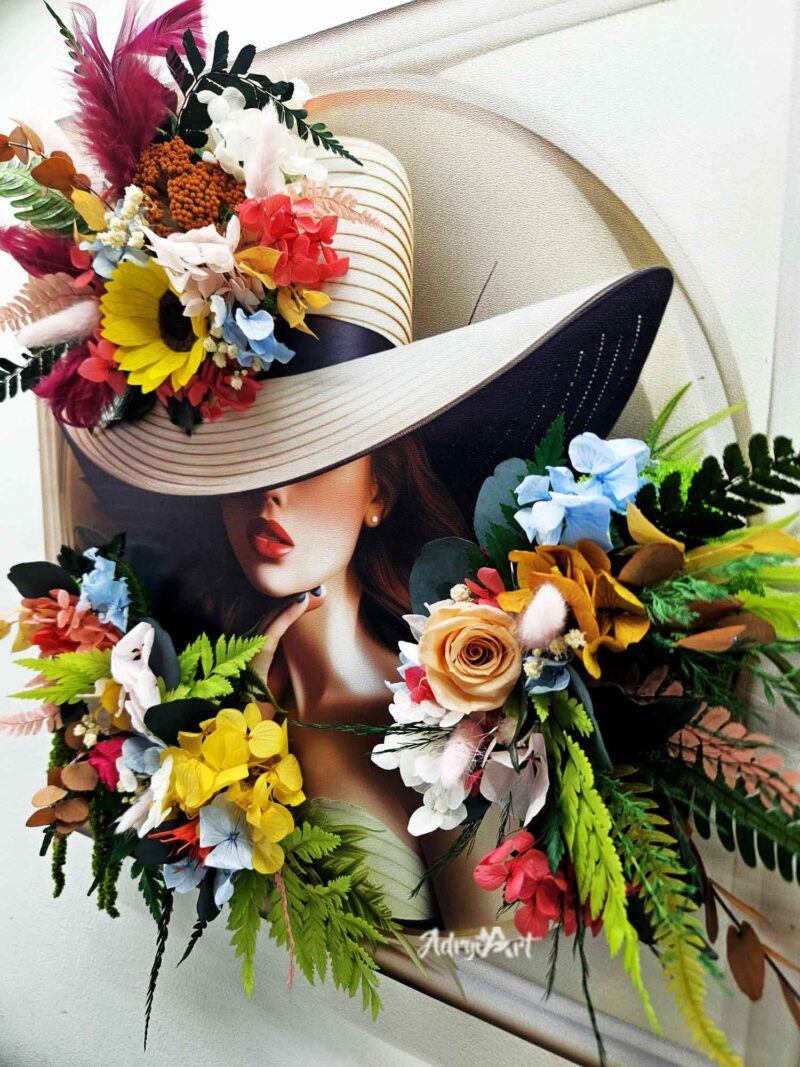 tablou portret cu licheni si flori2