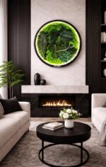 tablou licheni cu led si muschi cm living