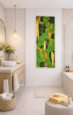 tablou cu licheni si amaranthus galben