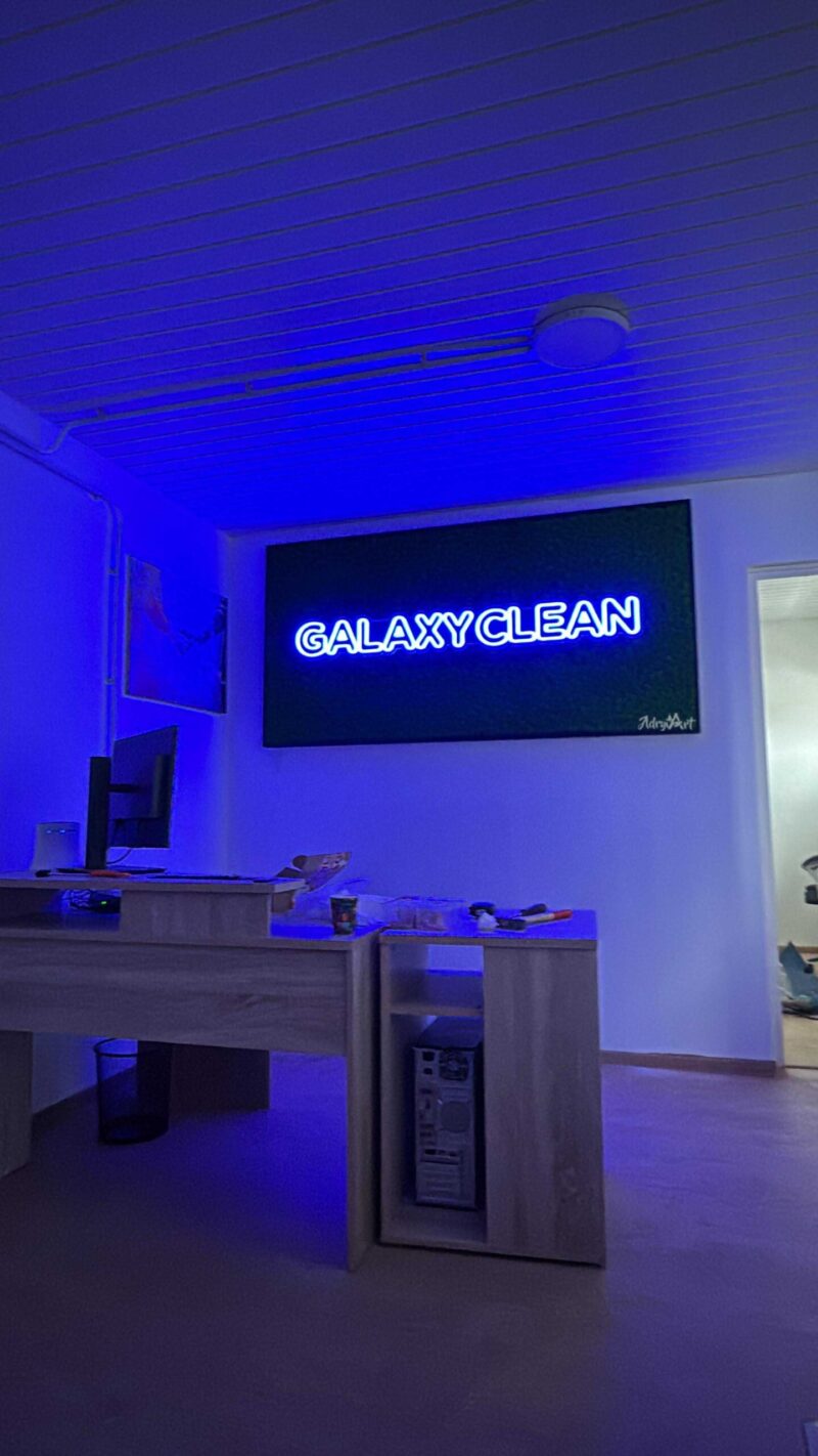 tablou cu licheni si sigla neonledG