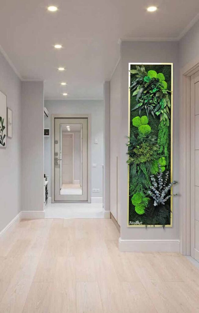 tablou cu muschi si plante stabilizate aur