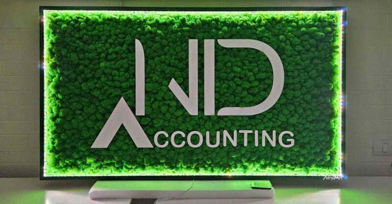 tablou licheni cu led si logo personalizat