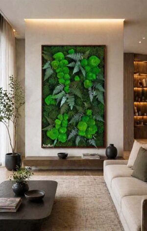 tablou cu muschi si ferigi x living