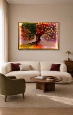 tablou licheni anotimpuri cu led x
