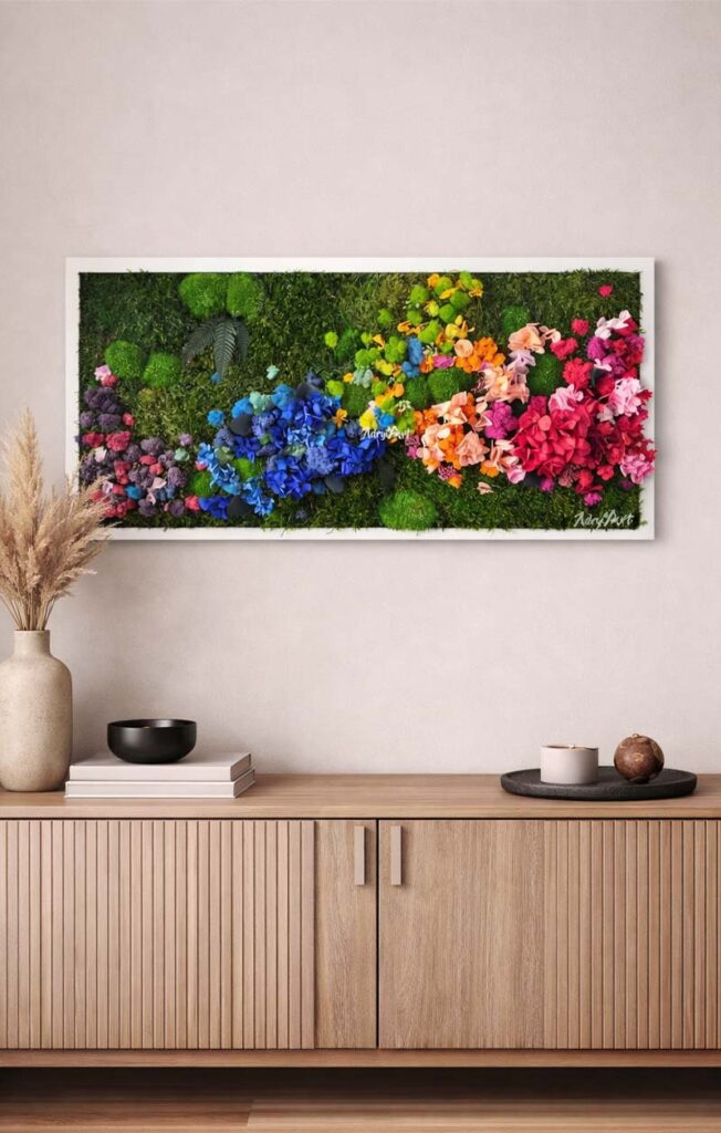 tablou licheni x cu flori hol