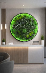 tablou rotund licheni si led cm receptie