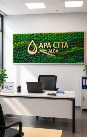 tablou licheni cu sigla apa ccta alba x