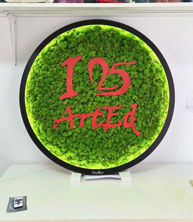 tablou licheni cu sigla artled si led