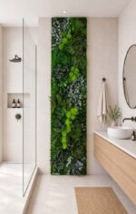 perete muschi cu plante stabilizate baie xxcm