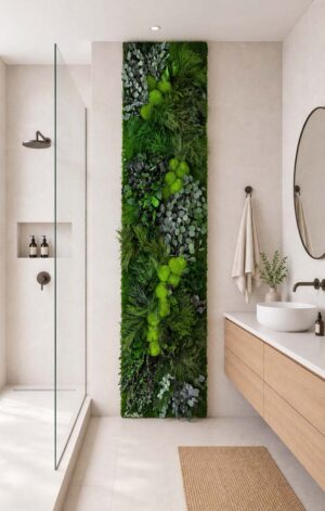 perete muschi cu plante stabilizate baie xxcm