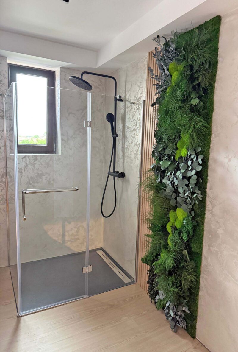 perete muschi cu plante stabilizate baie xxcm