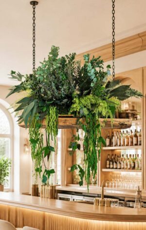 decoratiune cu muschi si plante stabilizate